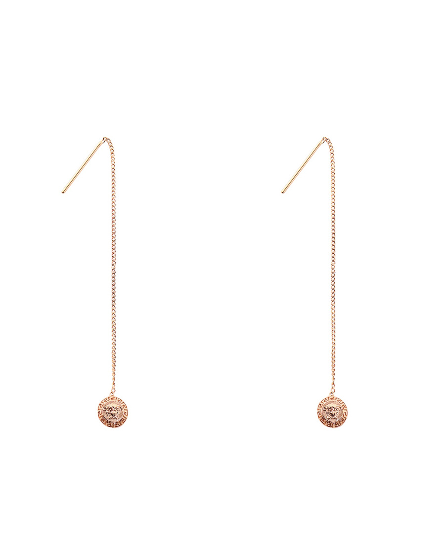 Versace Medusa Chain-link Drop Earrings In Yellow