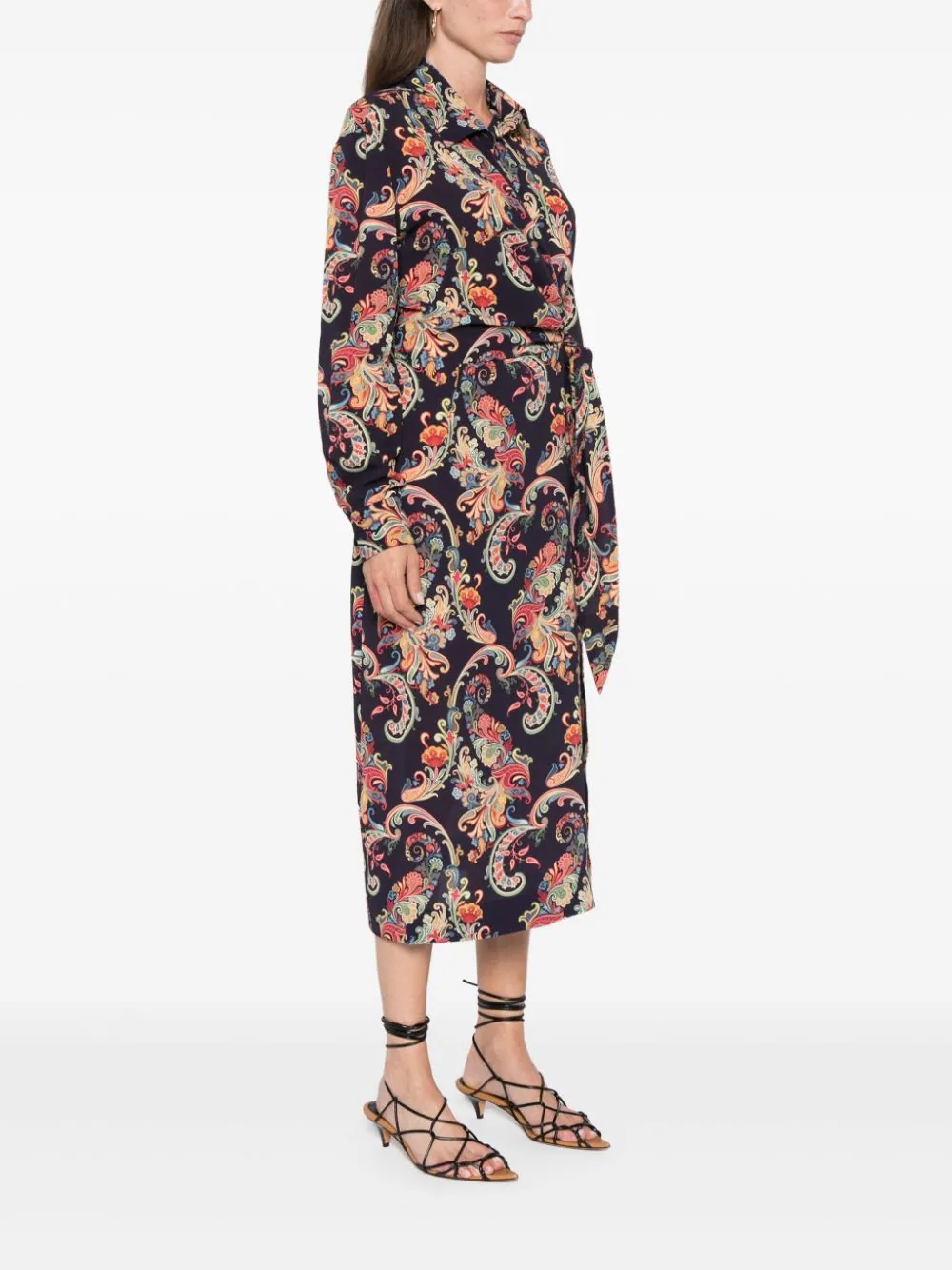 Etro Long-sleeved Dress In Black