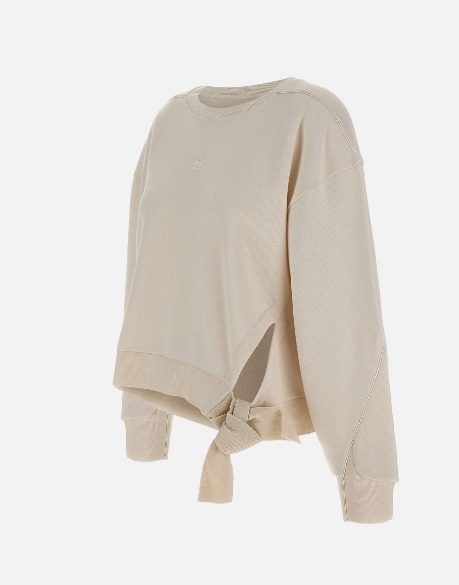 Hugo Boss Bow-detail Crew-neck Sweatshirt In Neutral