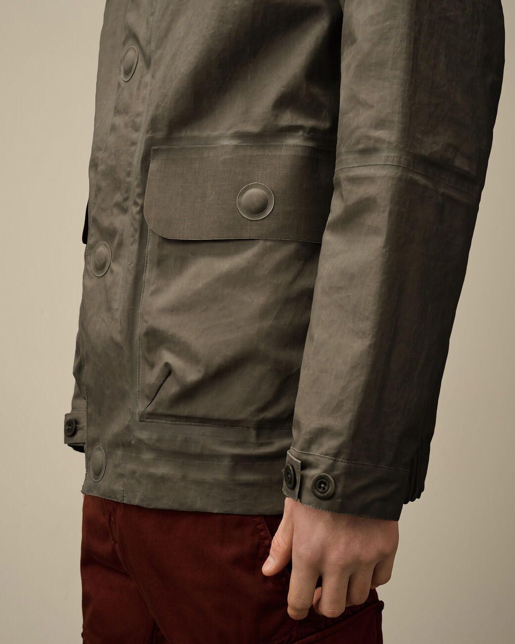 C.p. Company Long Sleeve Hooded Casual Jacket In Brown
