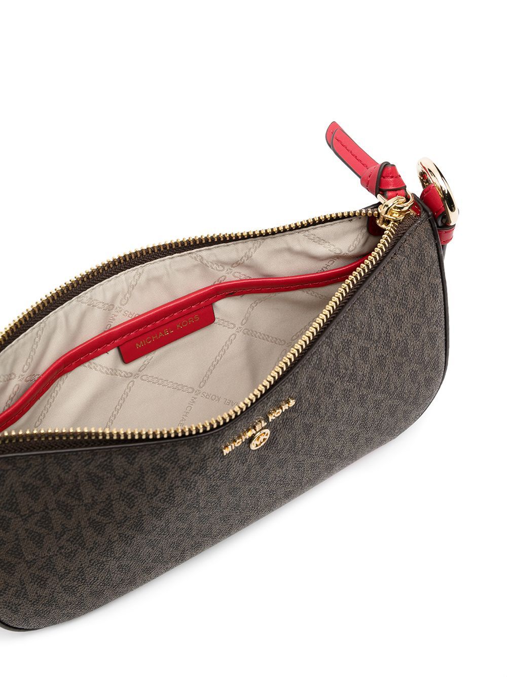 Michael Michael Kors Logo-print Double Cross-body Bag In Red