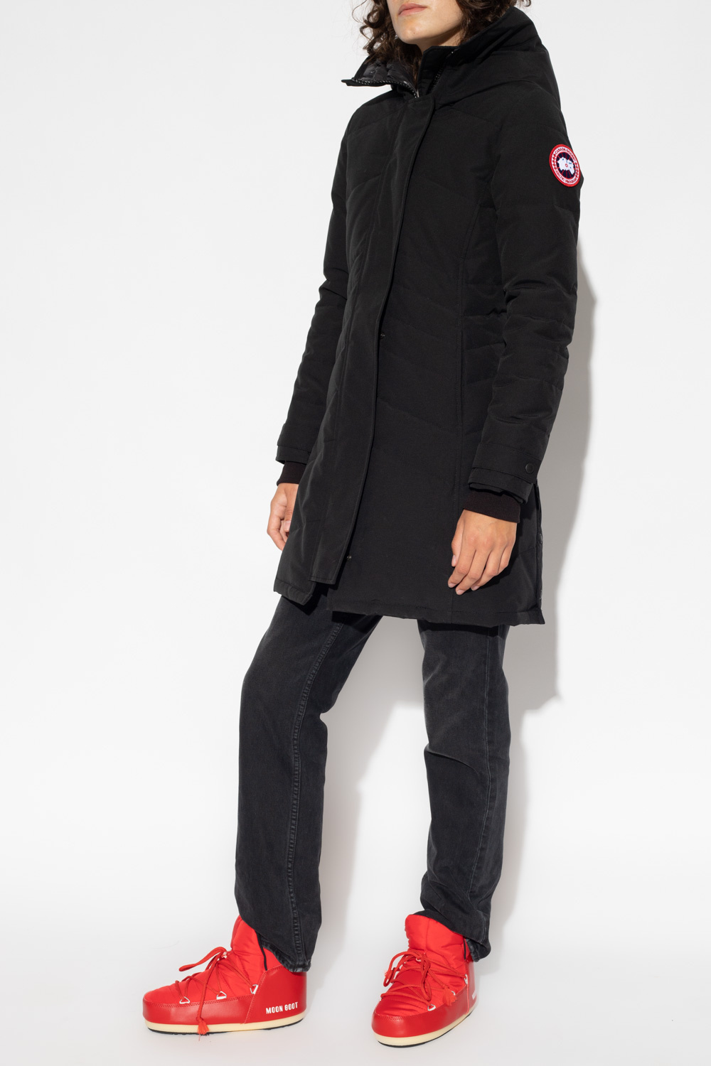 Canada Goose Zip-up Padded Down Coat In Black