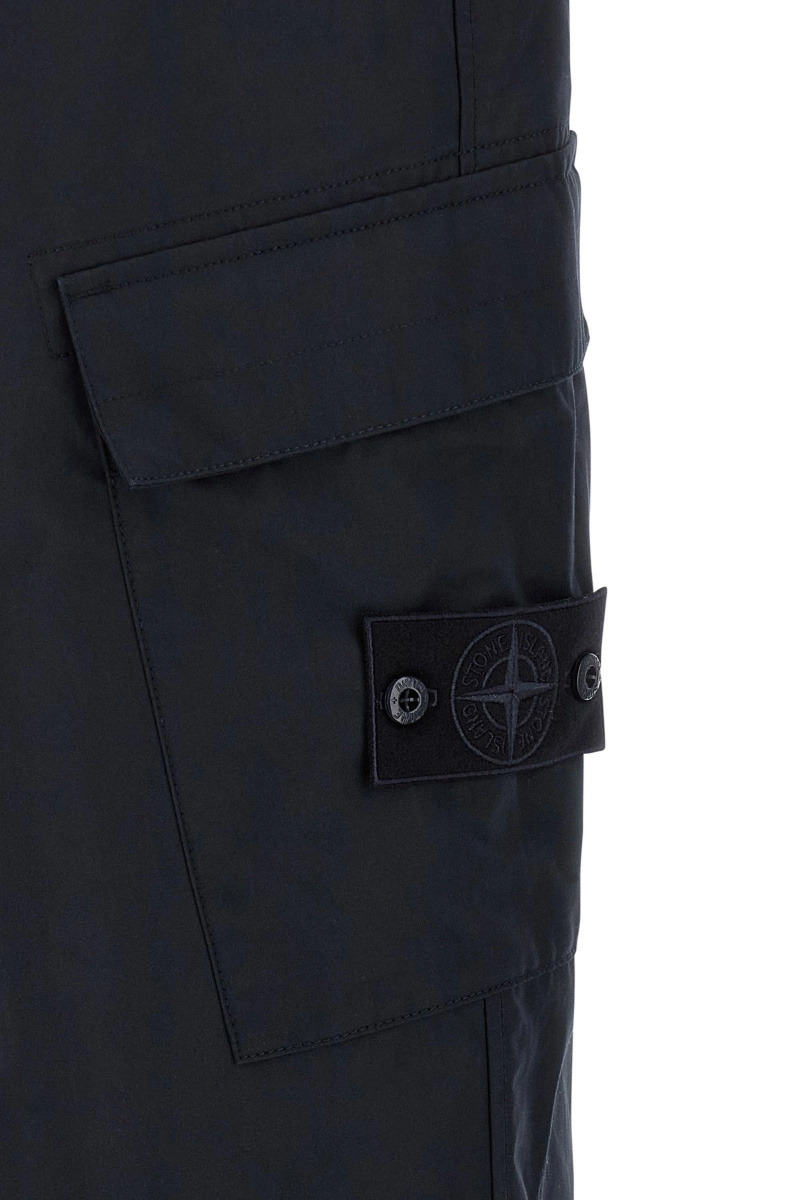 Stone Island Mens Navy Blue Ghost Waterproof Cotton-canvas Trousers In Blue