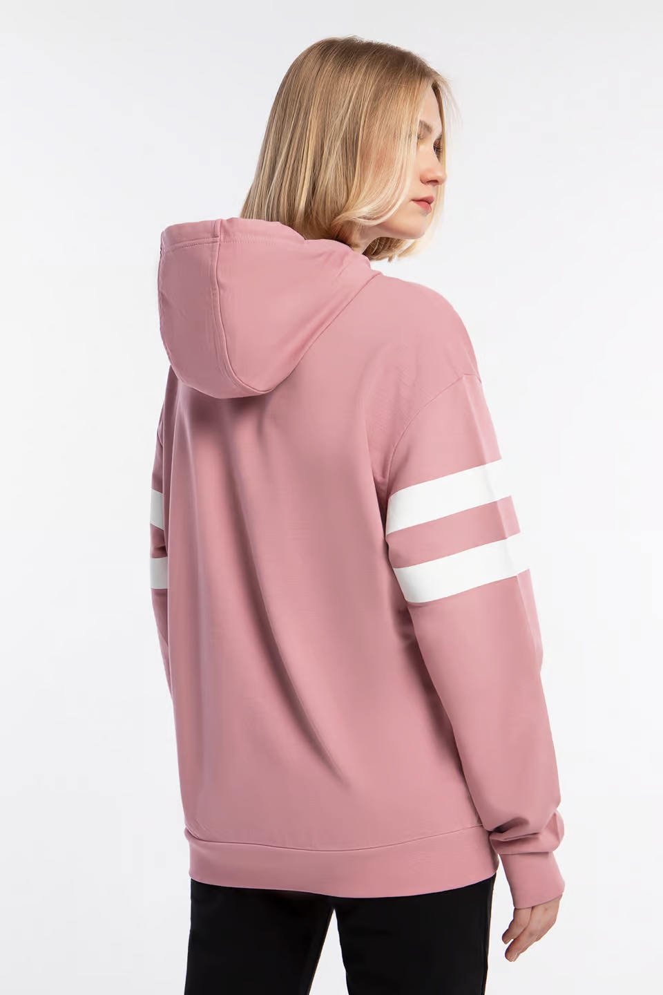Ea7 Logo Printed Hooded Sweater In Pink
