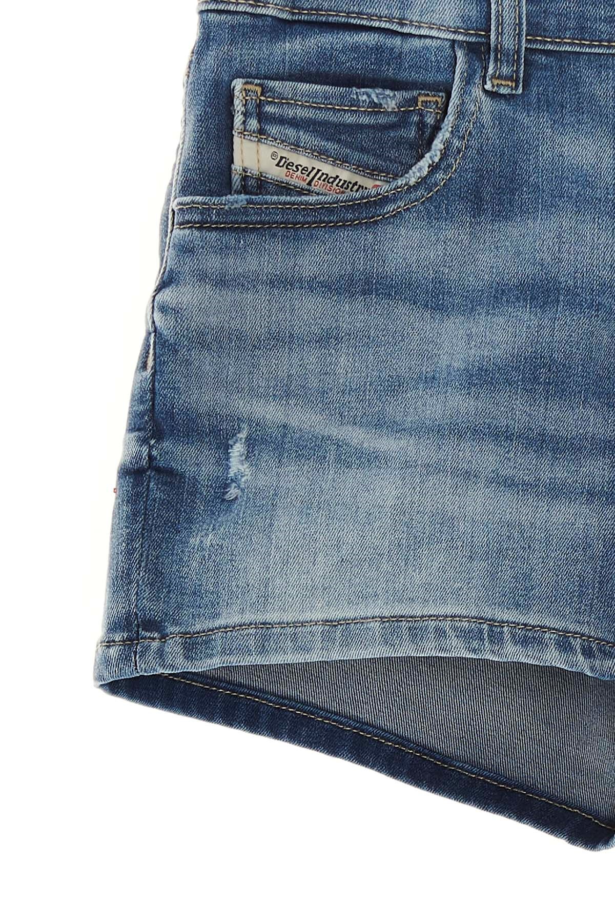 Diesel Pboyshort Denim Shorts In Blue