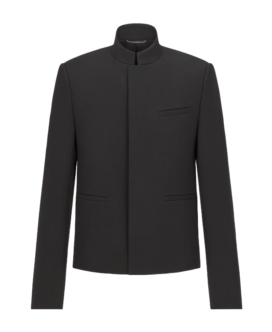 Dior Officer Collar Jacket In Black