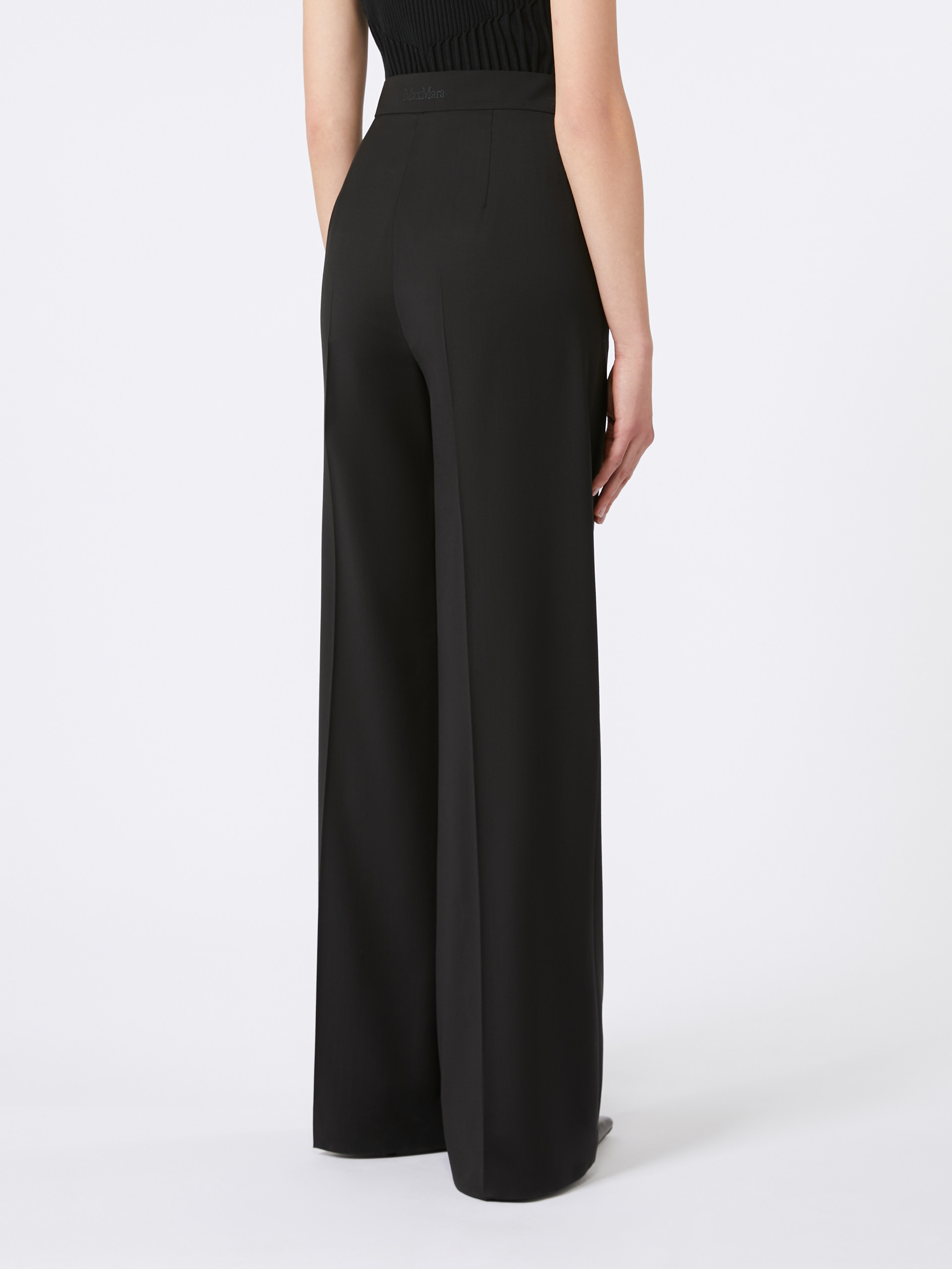 Shop Max Mara Straight-fit Light Wool Trousers