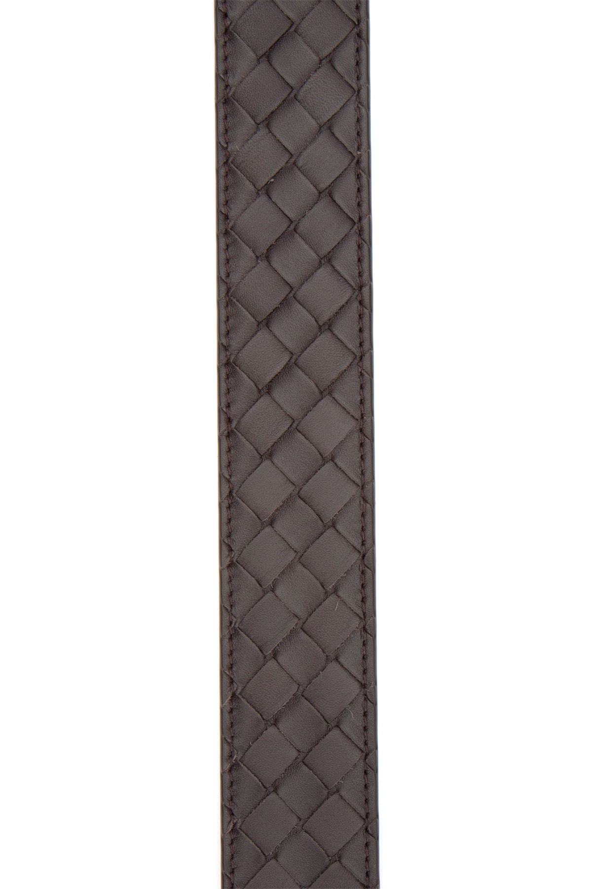 Bottega Veneta Intreciato Weave Belt In Black