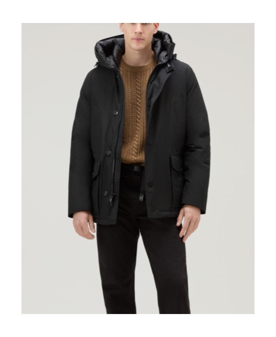Woolrich Arctic Anorak In Ramar Cloth In Black