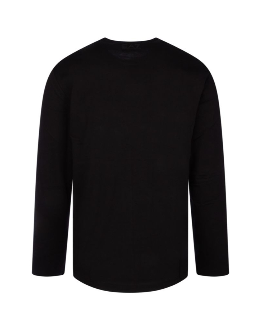 Ea7 T-shirt With Round Neck And Long Sleeves In Black