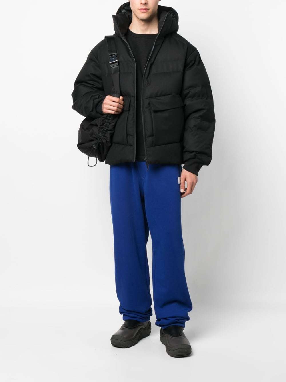 Y-3 Logo-patch Track Pants In Blue
