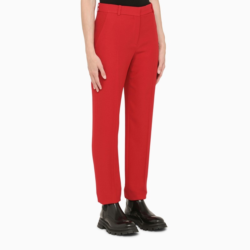 Alexander Mcqueen High-waist Tailored Trousers In Red