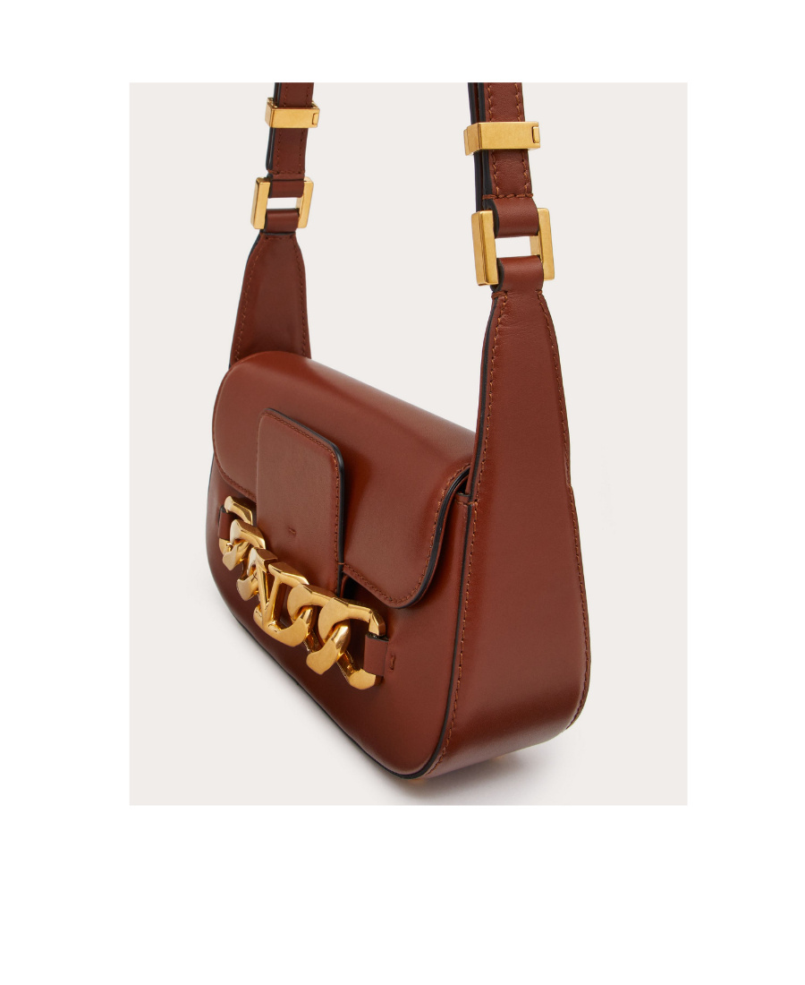Valentino Vlogo Leather Crossbody Bag In Brown