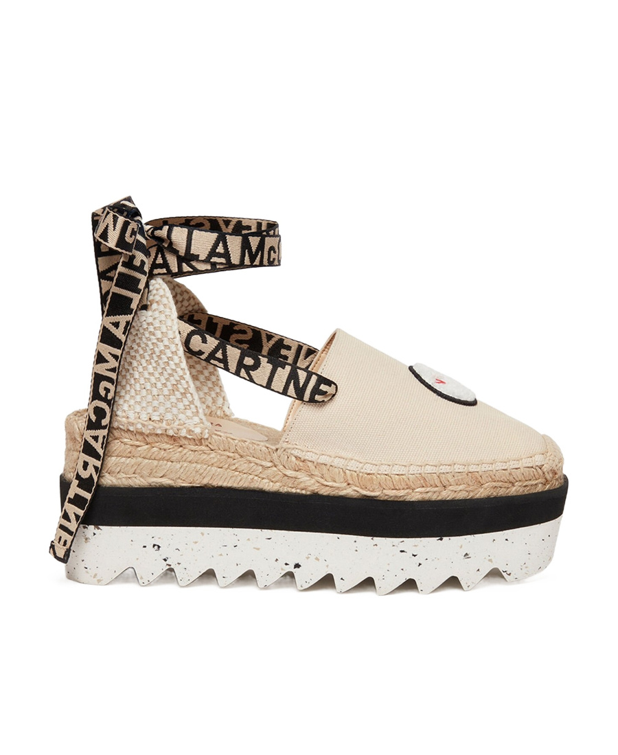 Stella Mccartney Beige Gaia Little Black Bunny Espadrilles In Nude
