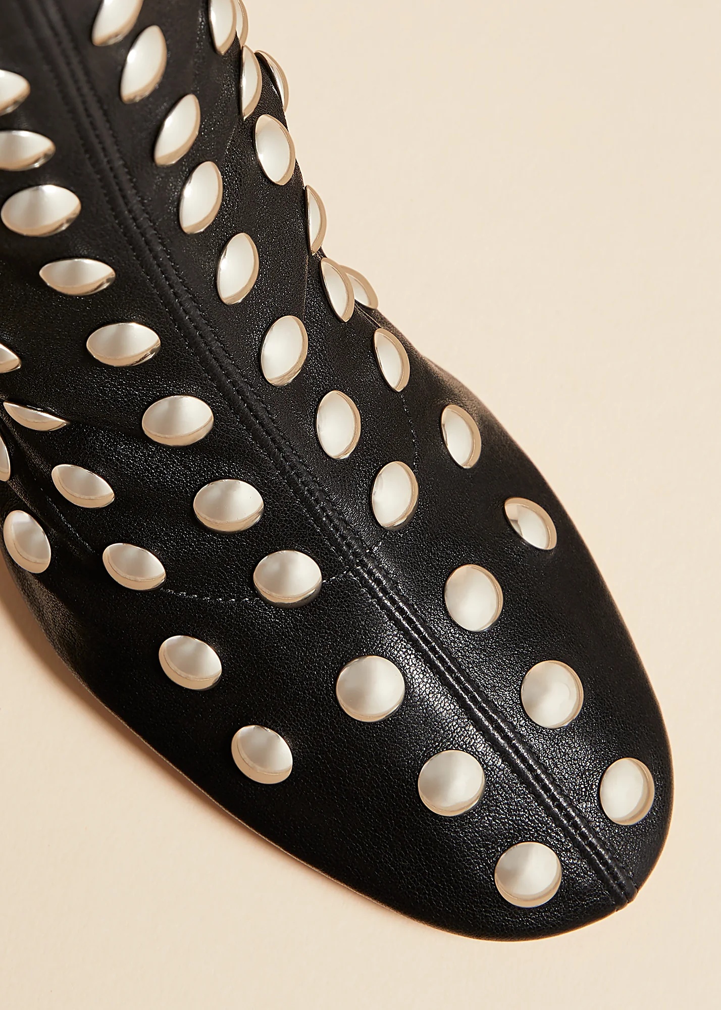 Khaite Round Head Zipper Short Boots In Black