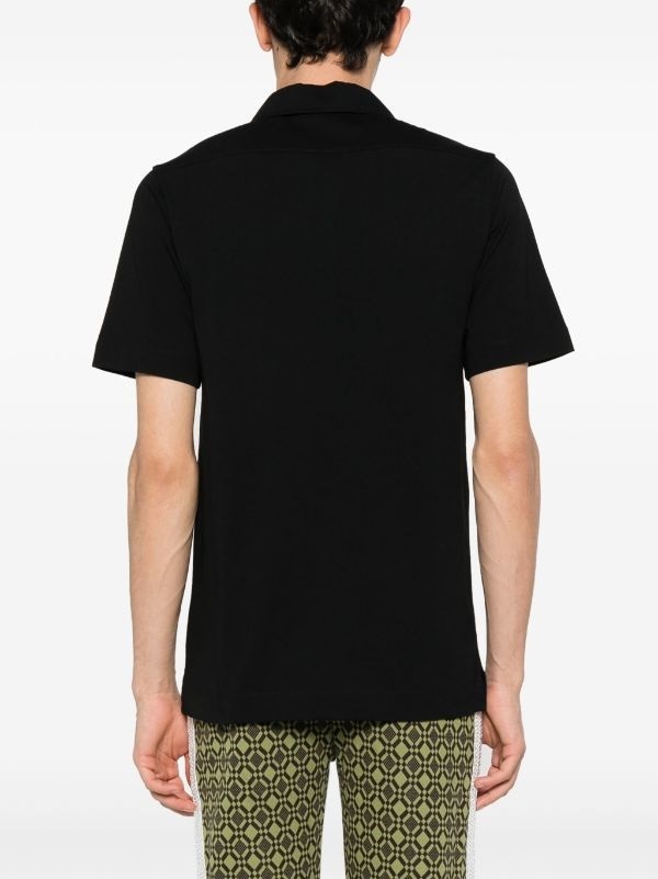 Dries Van Noten Short-sleeved Polo Shirt In Black