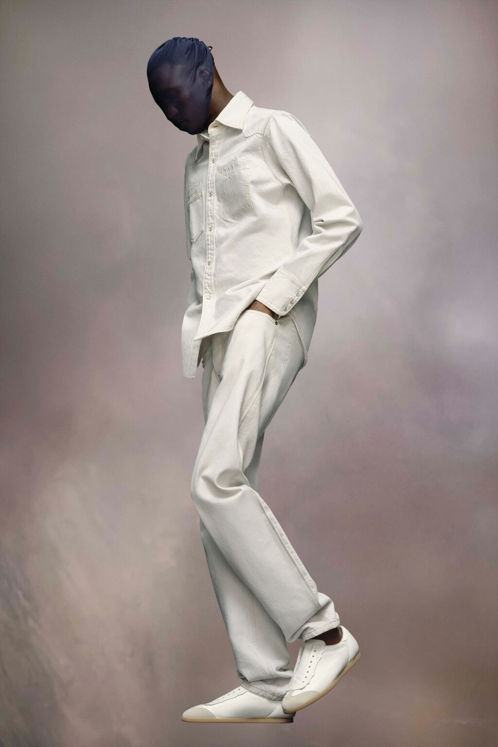 Maison Margiela Cotton Denim Shirt In White