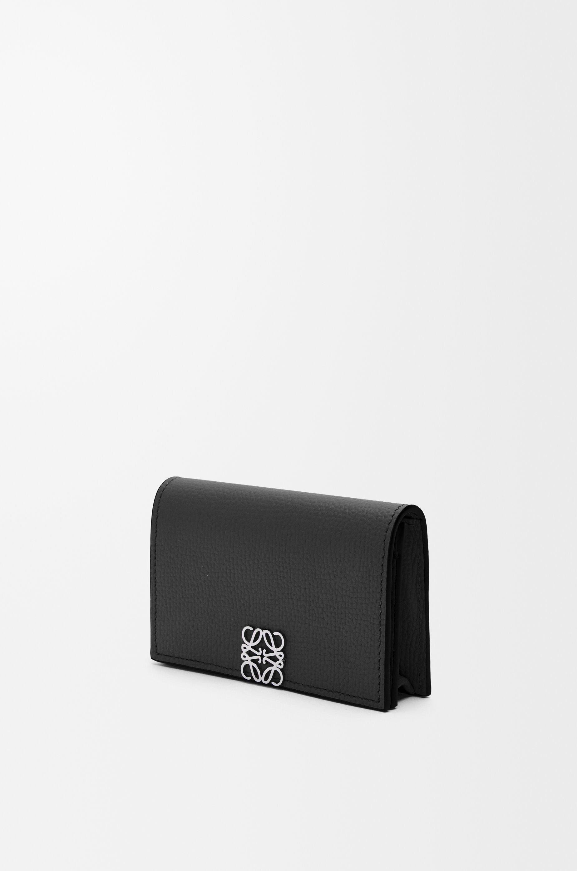 Loewe Anagram Business Cardholder In Pebble Grained Calfskin In Black