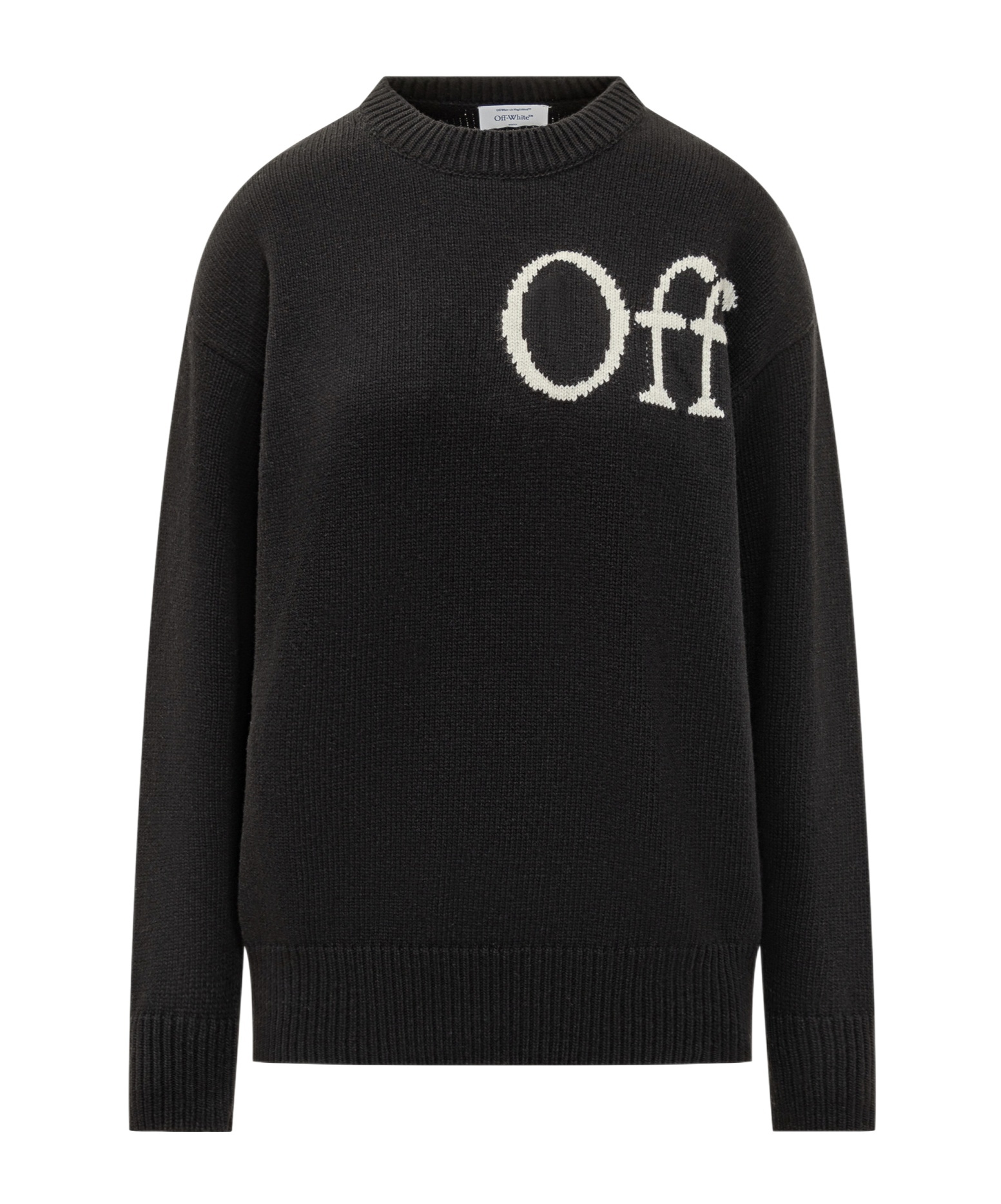 Off-white Bookish Shared Knit Crewneck In Black