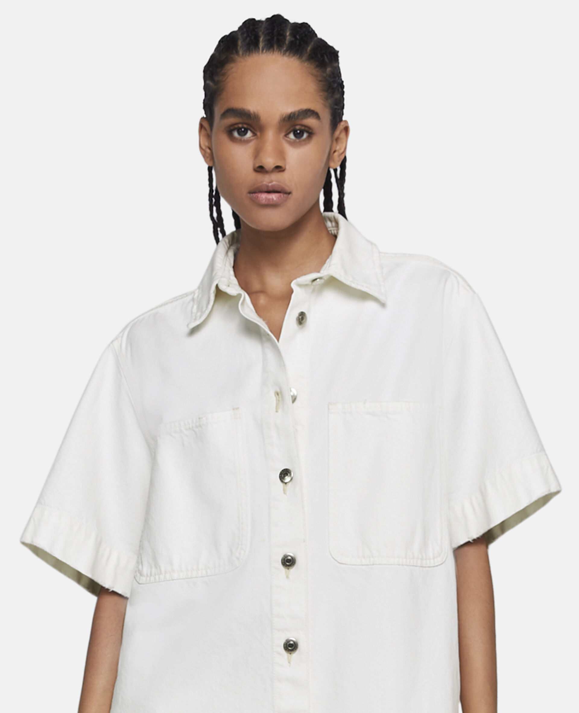 Stella Mccartney Logo Short-sleeved Shirt In White
