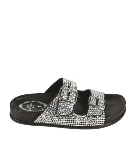 René Caovilla Emma Crystal Embellished Sandals In Black