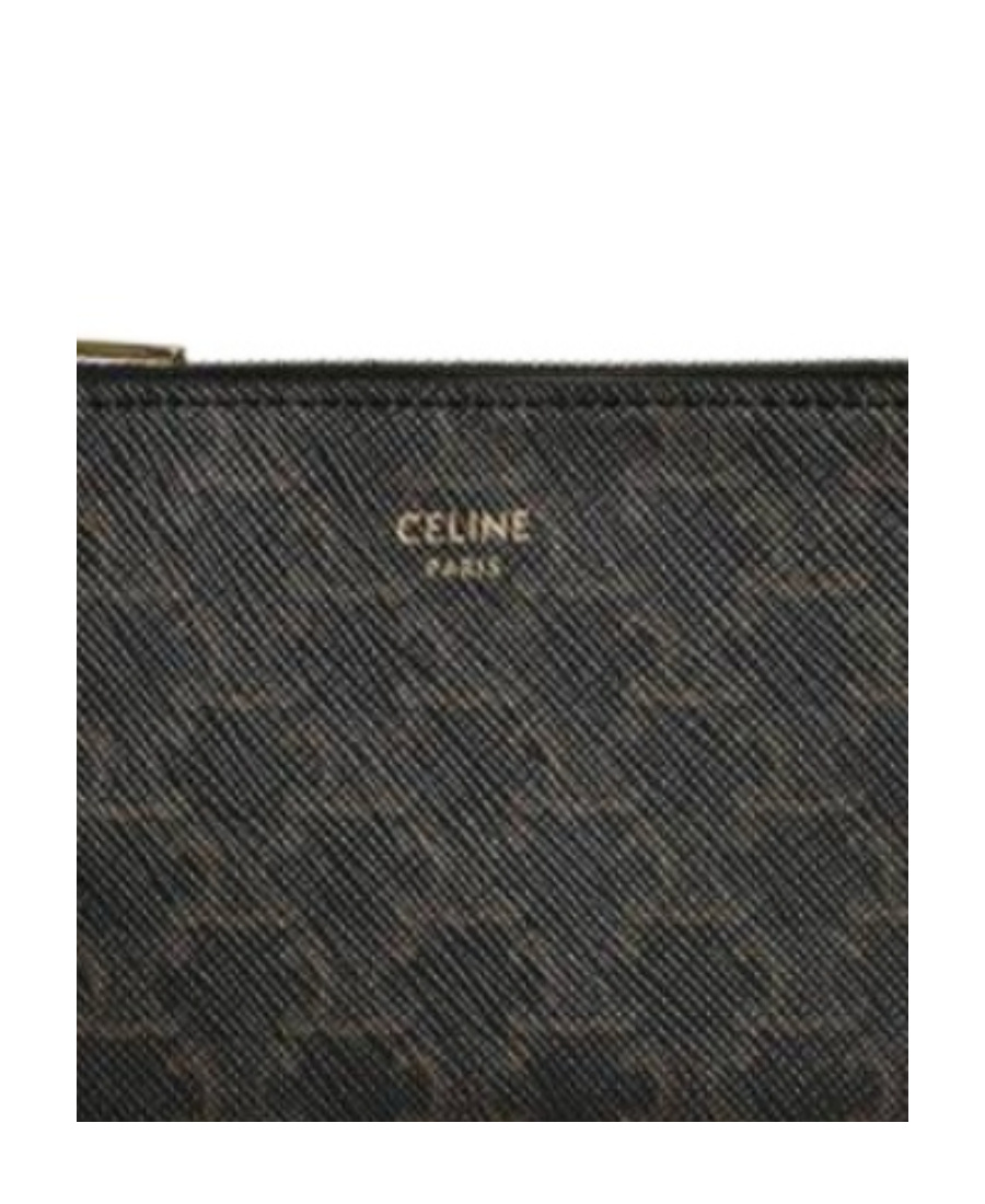 Celine Triomphe Canvas Artificial Leather Change Card Bag In Black