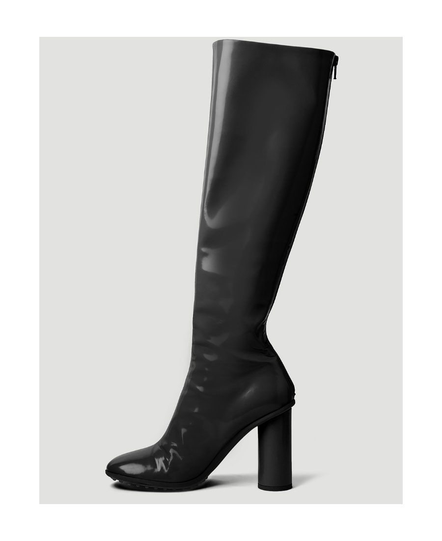 Bottega Veneta Black Leather Atomic Boots In Black