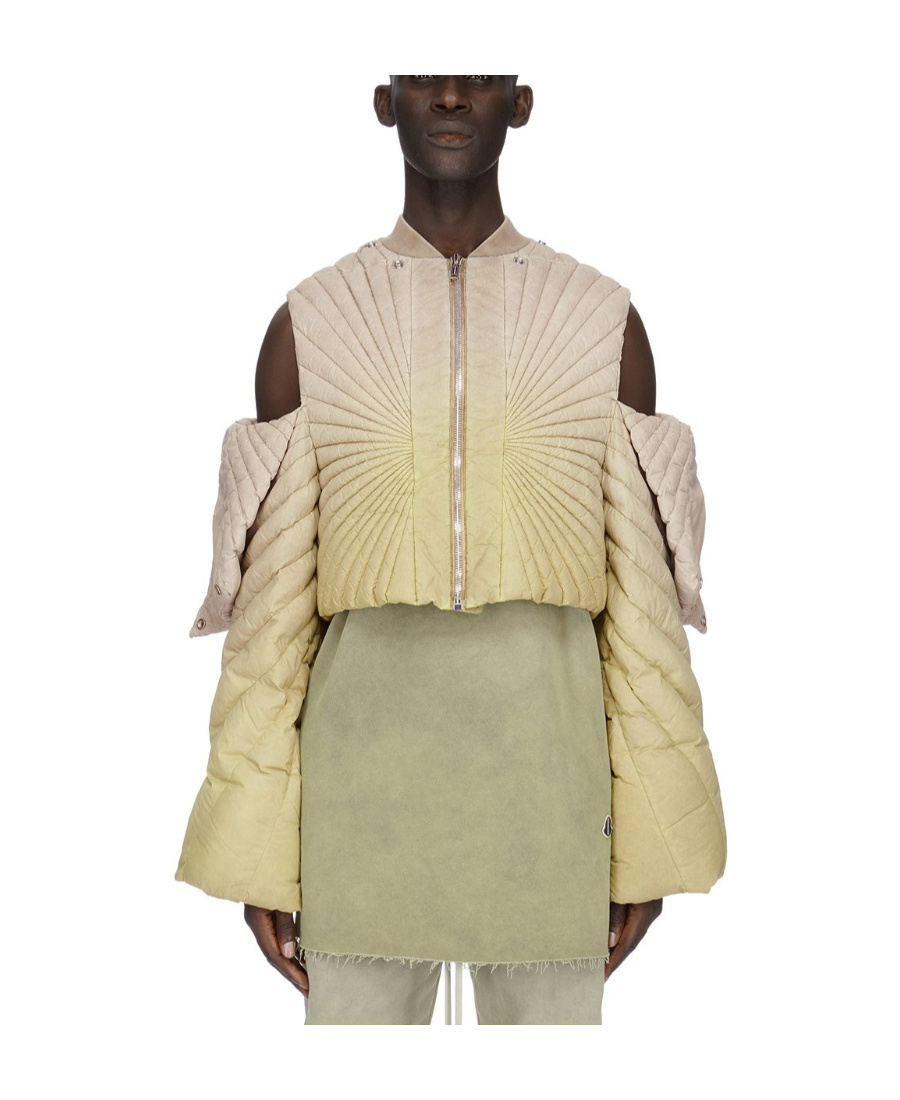 Moncler X Rick Owens Moncler Rick Owens Long-sleeved Zipper Down Jacket In Gray