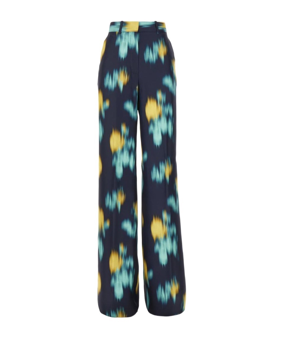 Lanvin Motif Printed Straight Leg Pants In Black