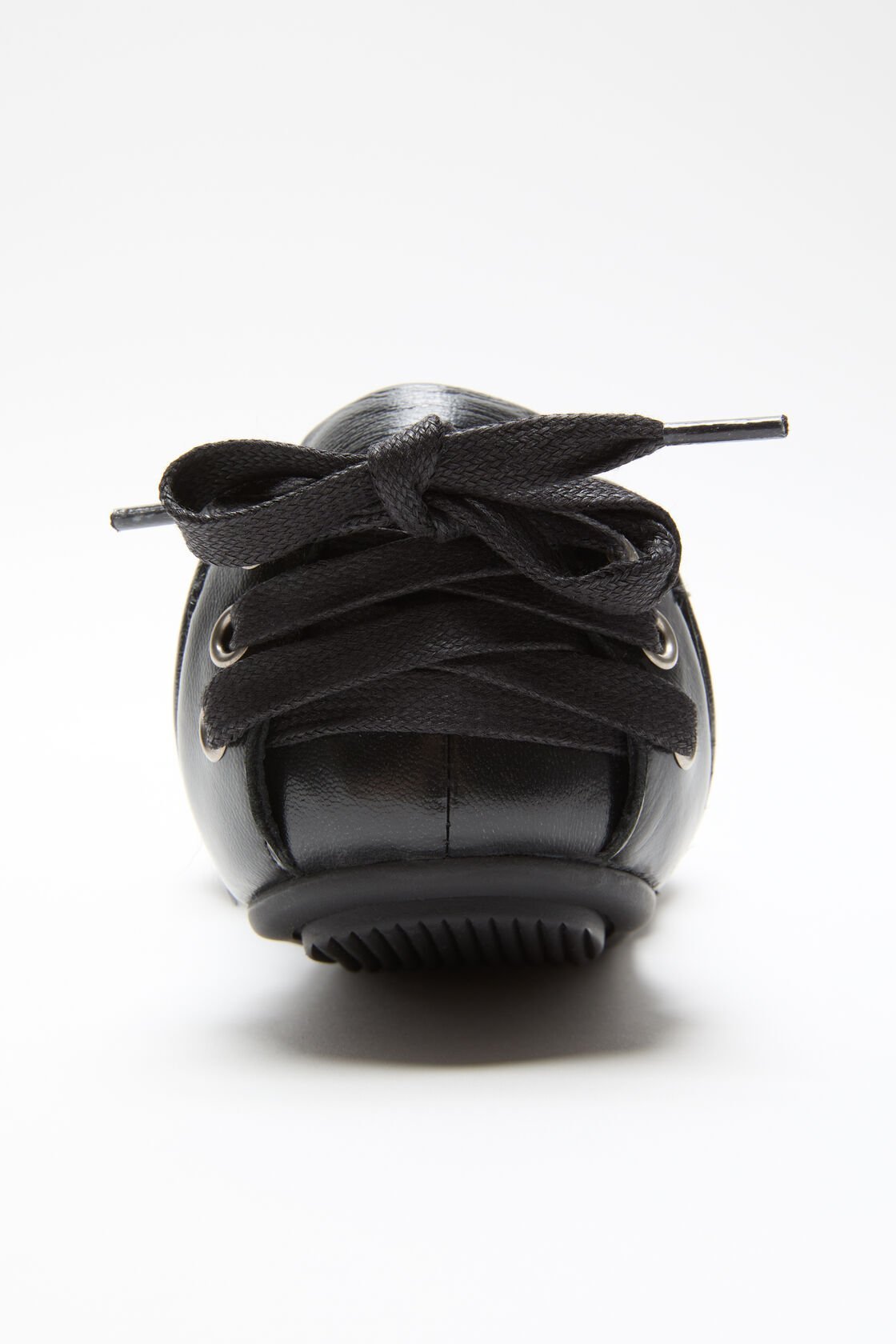 Acne Studios Lace-up Leather Ballet Flats In Black
