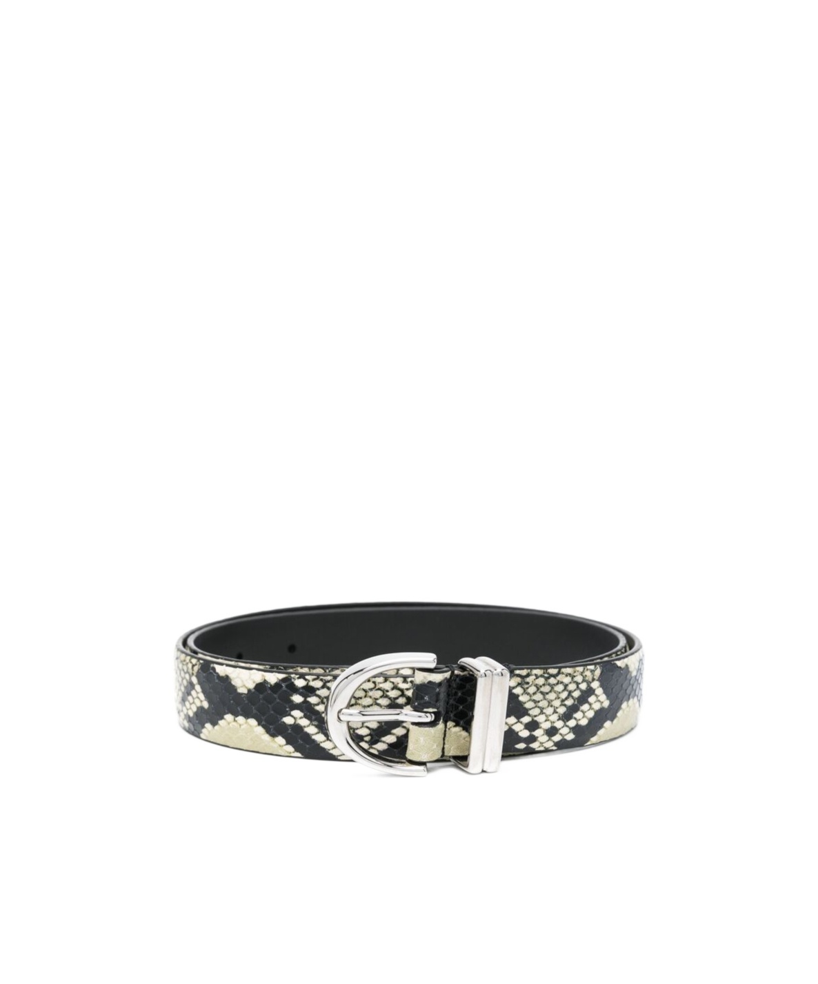 Khaite Bambi Skinny Belt With Silver Hardware In Black