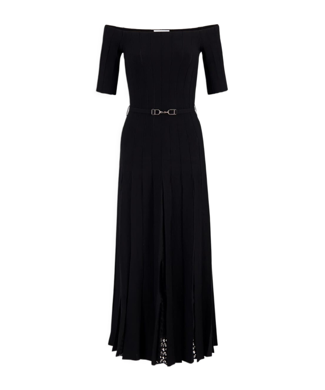Gabriela Hearst Kurt Pleated Knit Dress In Black Merino Wool In Black