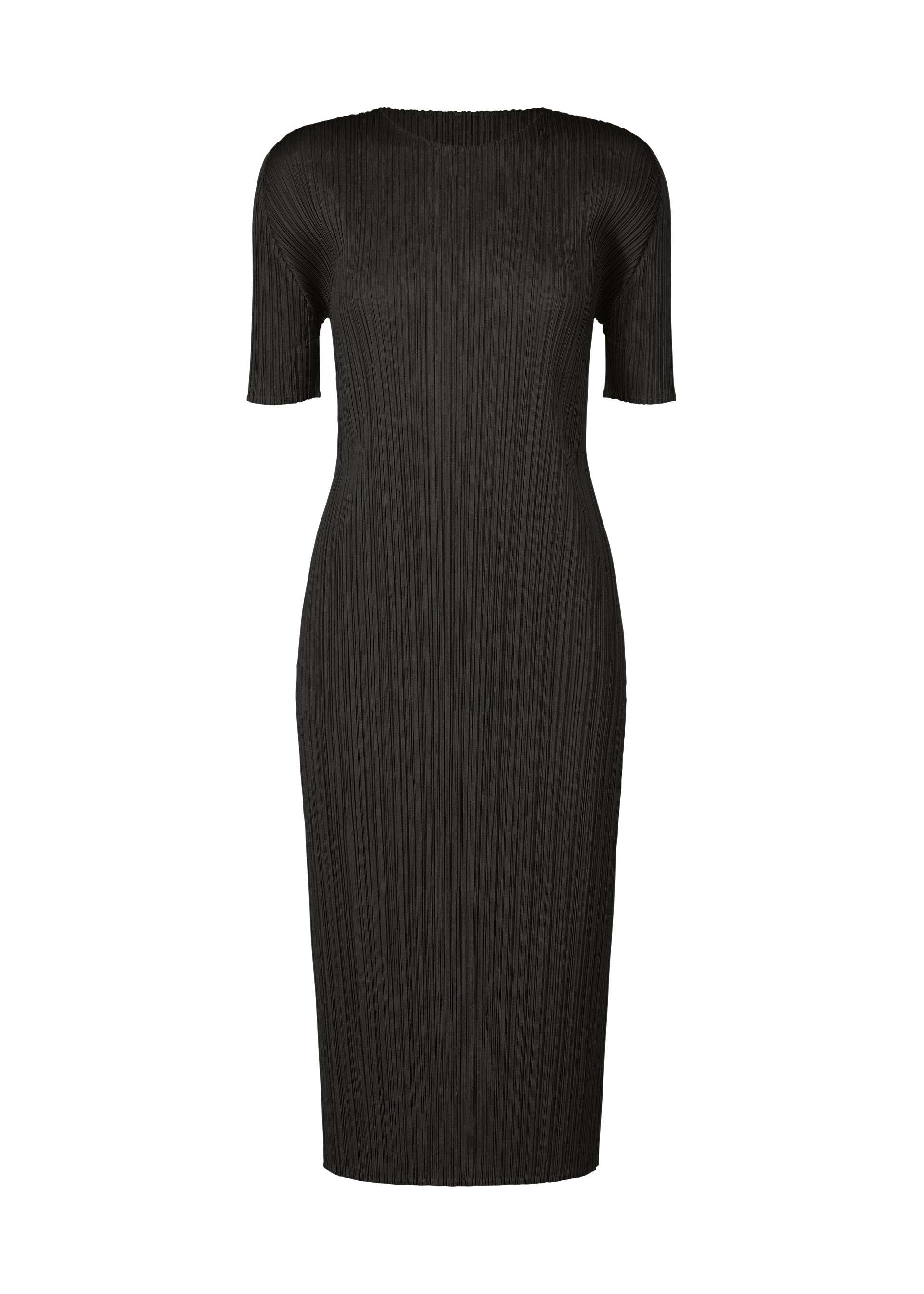 Issey Miyake Short-sleeved Dress In Black