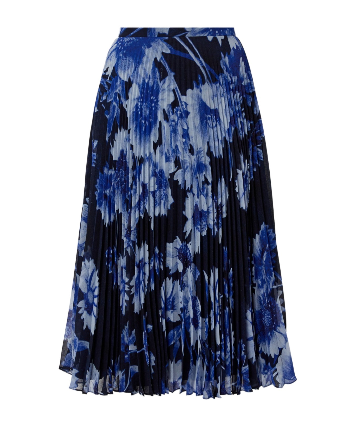 Erdem Pleated Midi Skirt In Blue