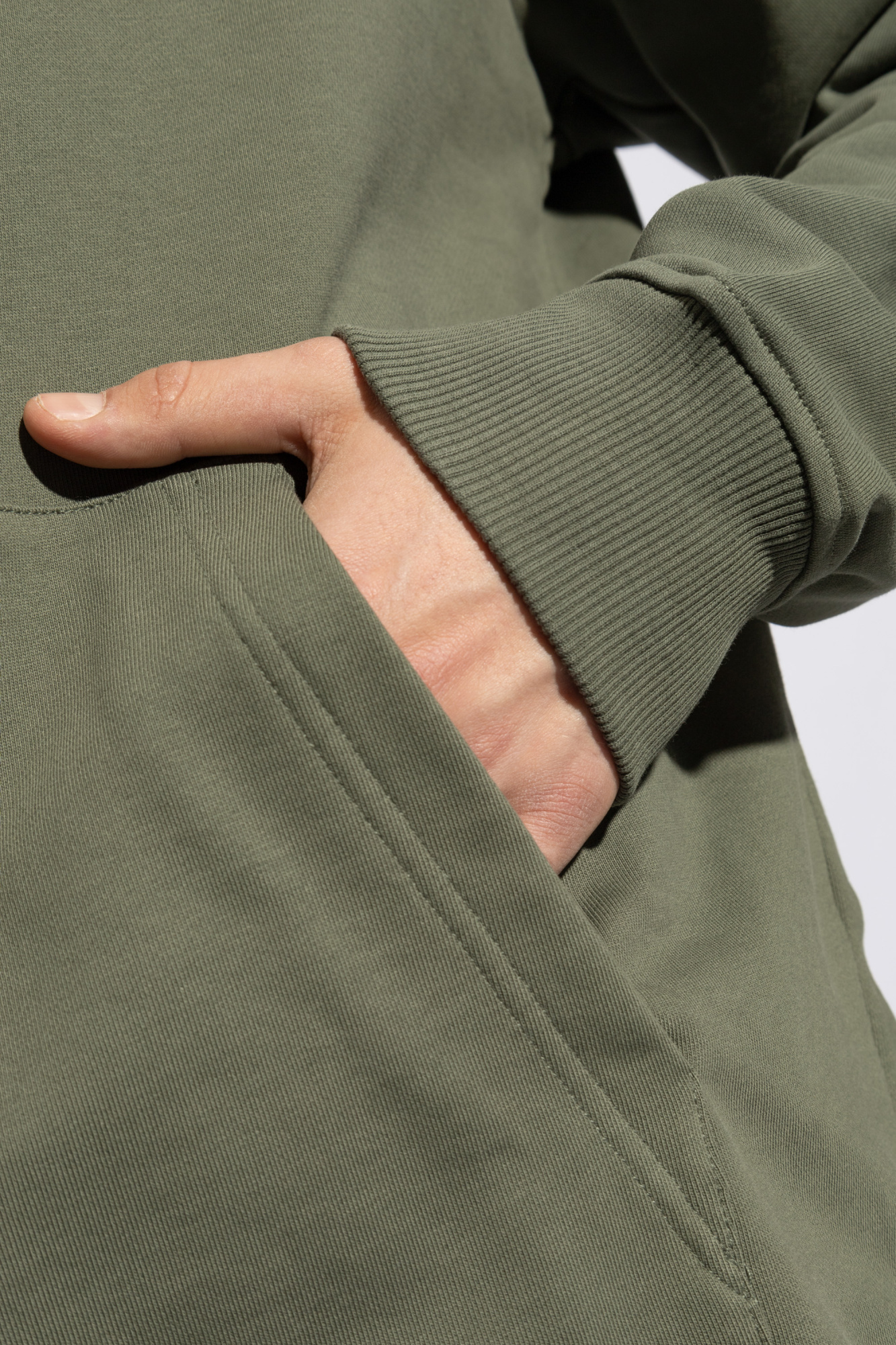 Balmain Logo-embroidered Drawstring Hoodie In Green