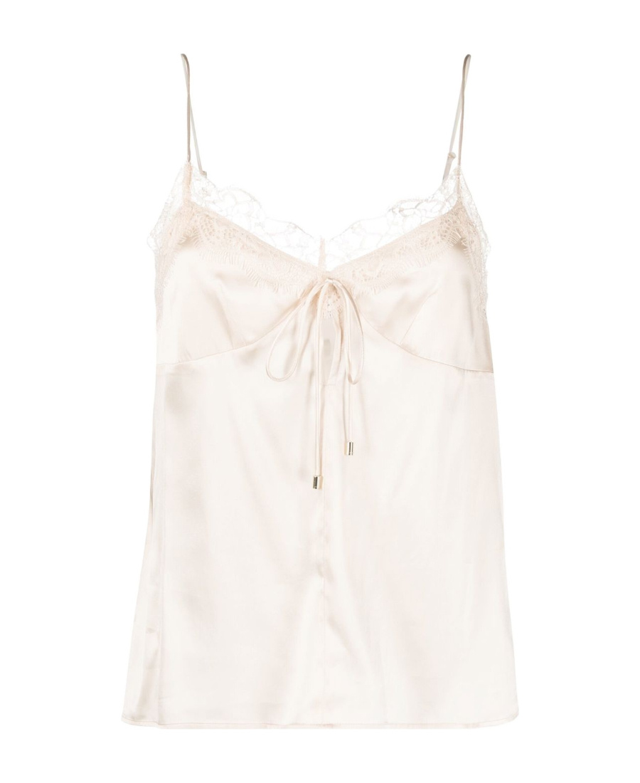 Pinko Tremante Lace-trim Camisole In White