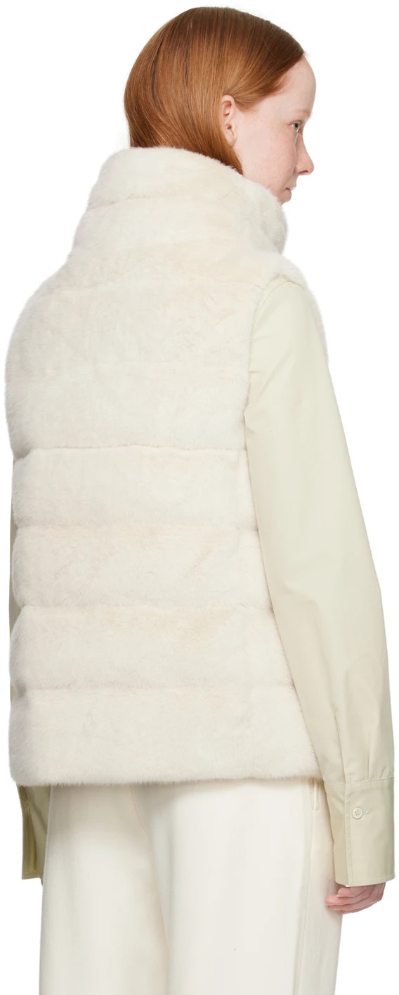 Herno Faux-fur Zipped Quilted Gilet In White