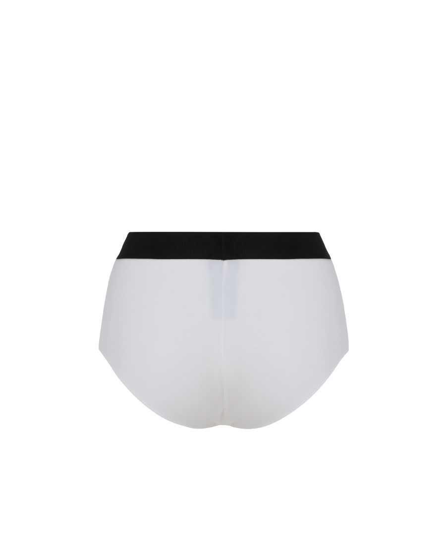 Tom Ford Logo Modal Jersey High Rise Briefs In White