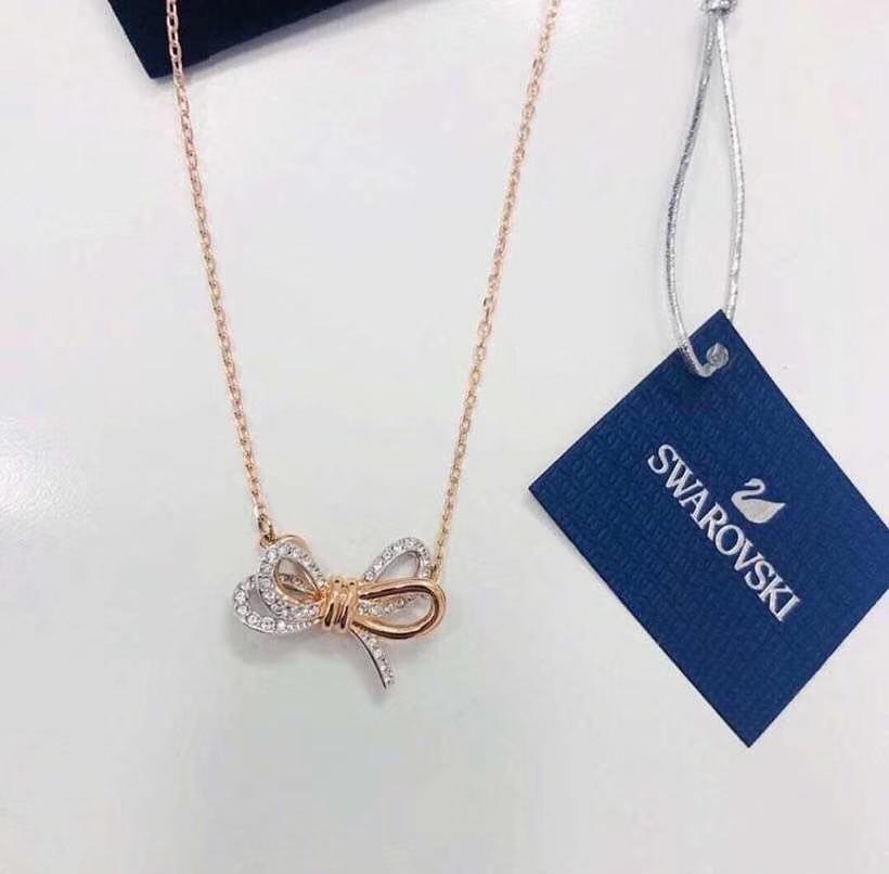 Swarovski Lifelong Bow Necklace In Yellow