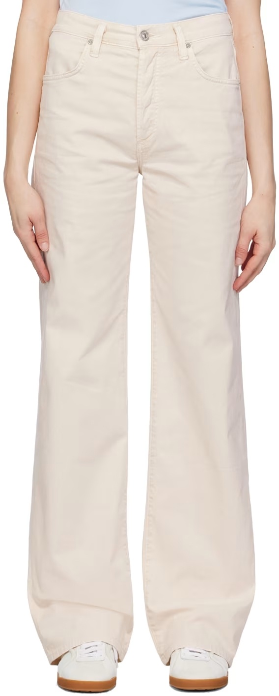 Citizens Of Humanity Denim Trousers With Belt Loops In Neutral
