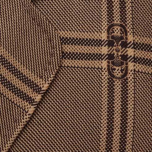 Gucci Horsebit Checked-jacquard Wool Blazer In Brown