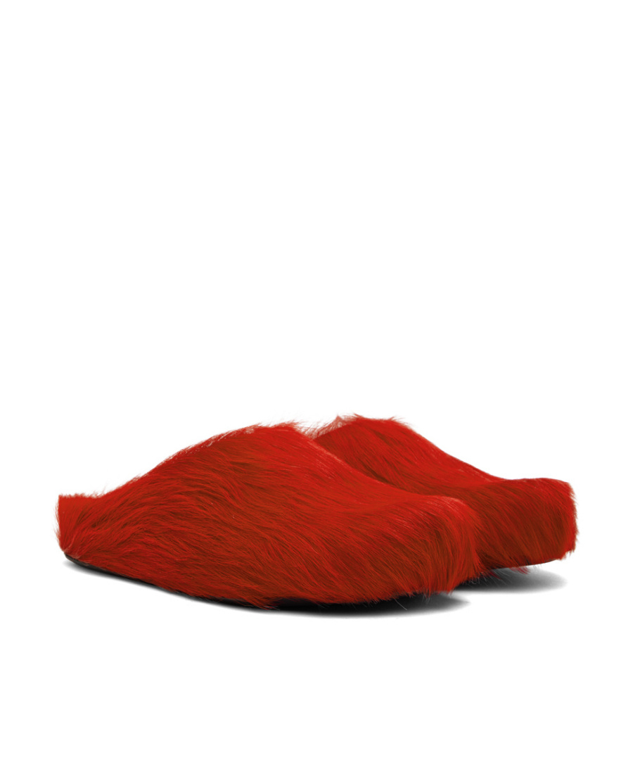 Marni Long-haired Fussbett Clogs In Red