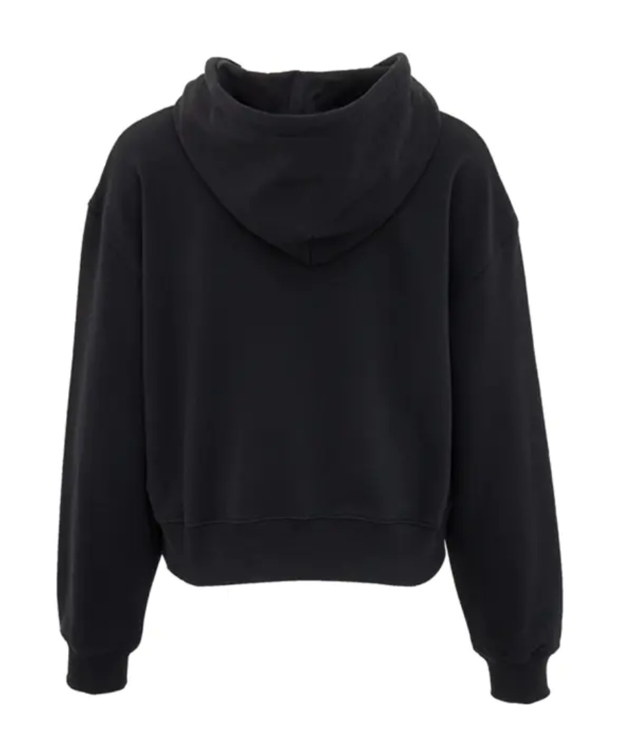 Msgm Logo Hooded Sweater In Black