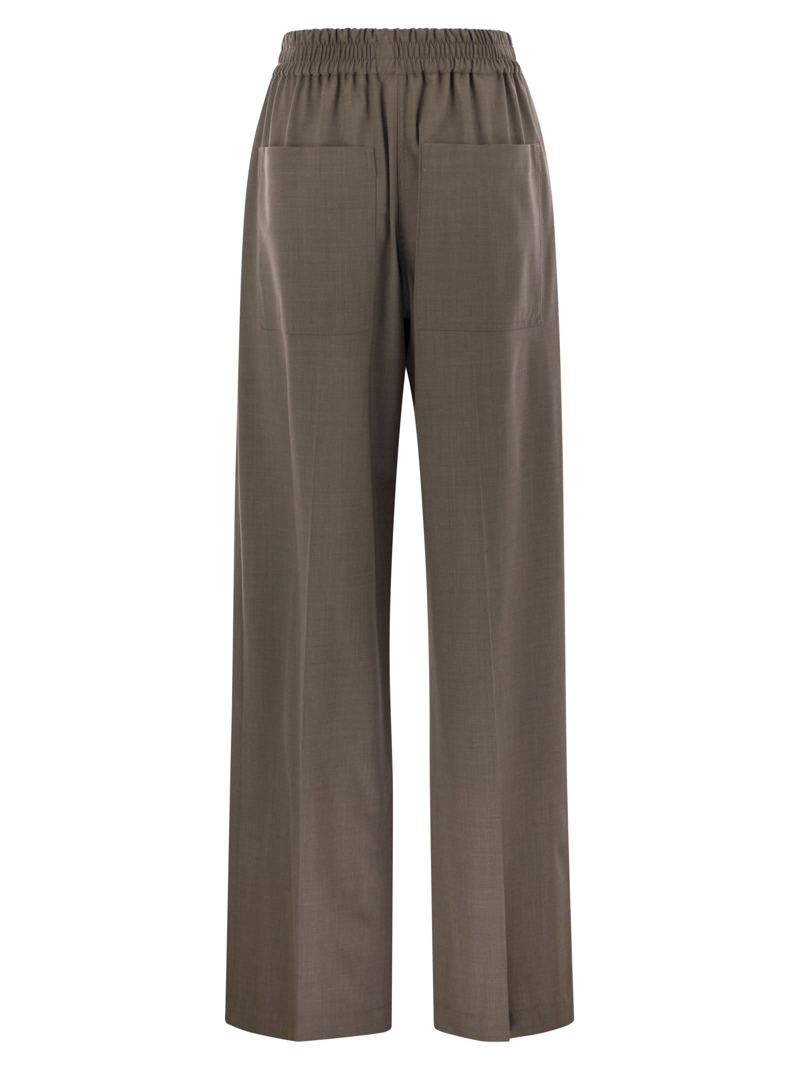 Brunello Cucinelli Elastic Waist Casual Pants In Brown