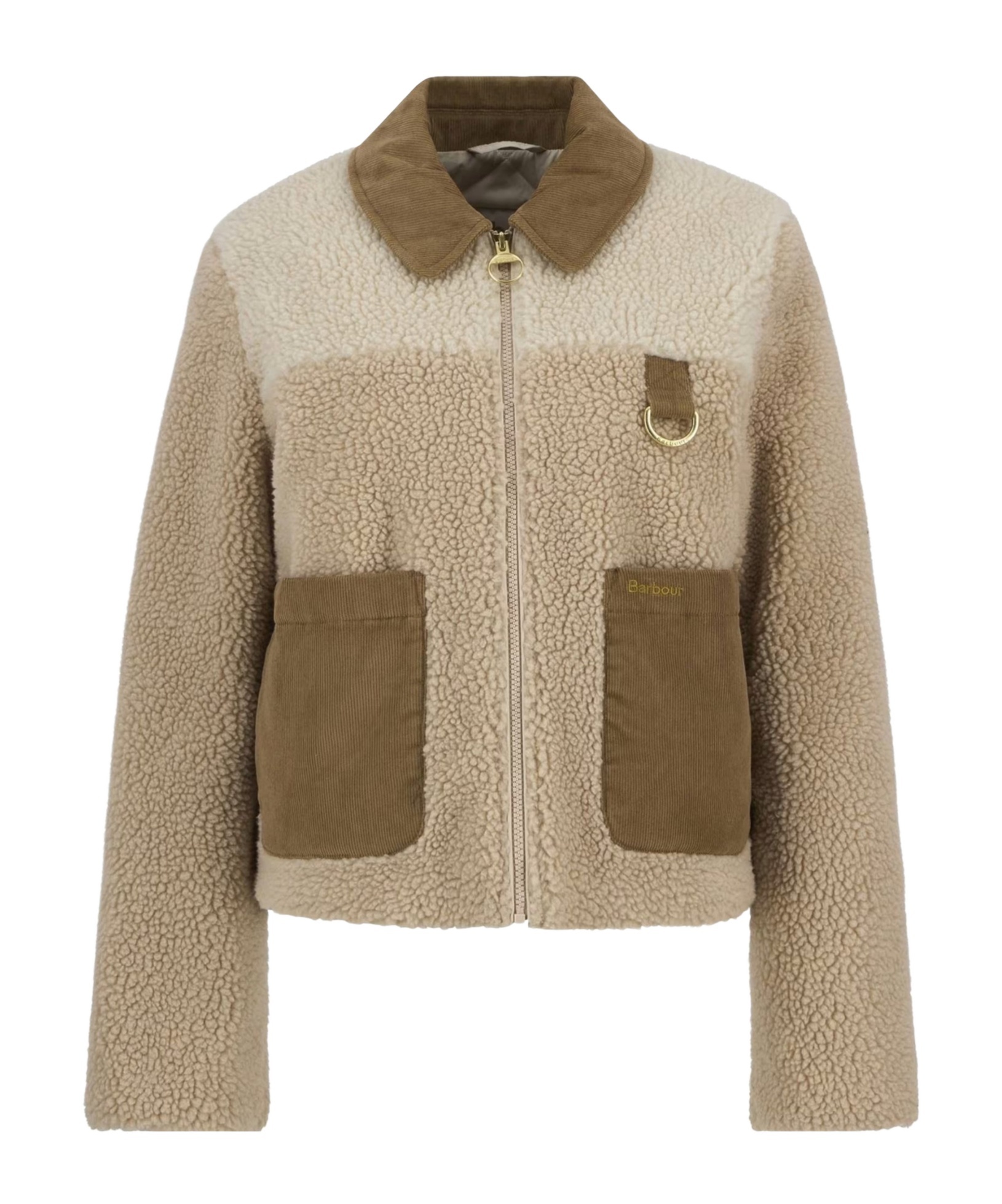 Barbour Corduroy-collar Jacket In Neutral