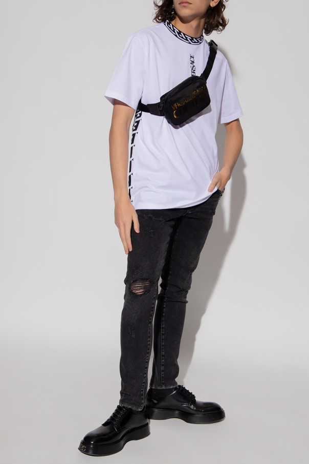 Versace La Greca Trim T-shirt In White