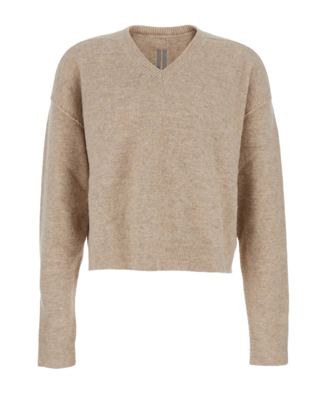 Rick Owens V-neck Long-sleeved Sweater In Neutral