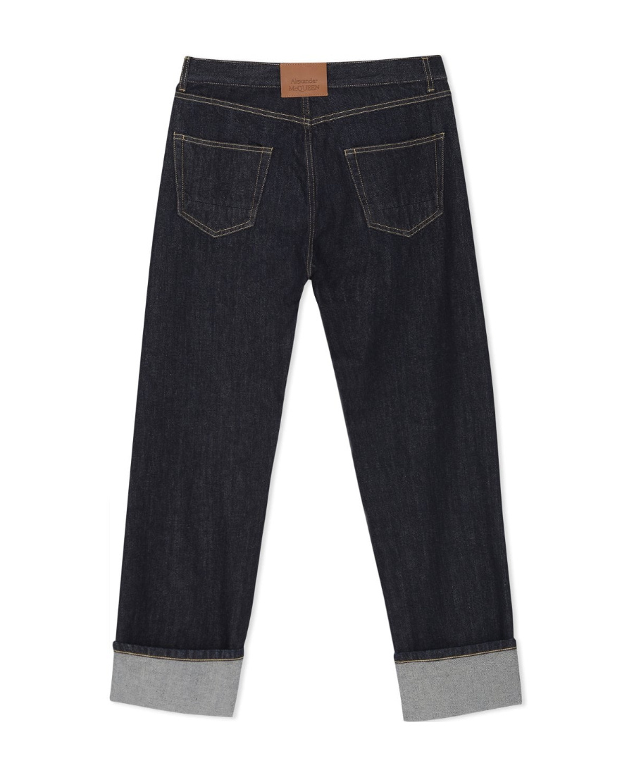 Alexander Mcqueen Turn-up Jeans In Black
