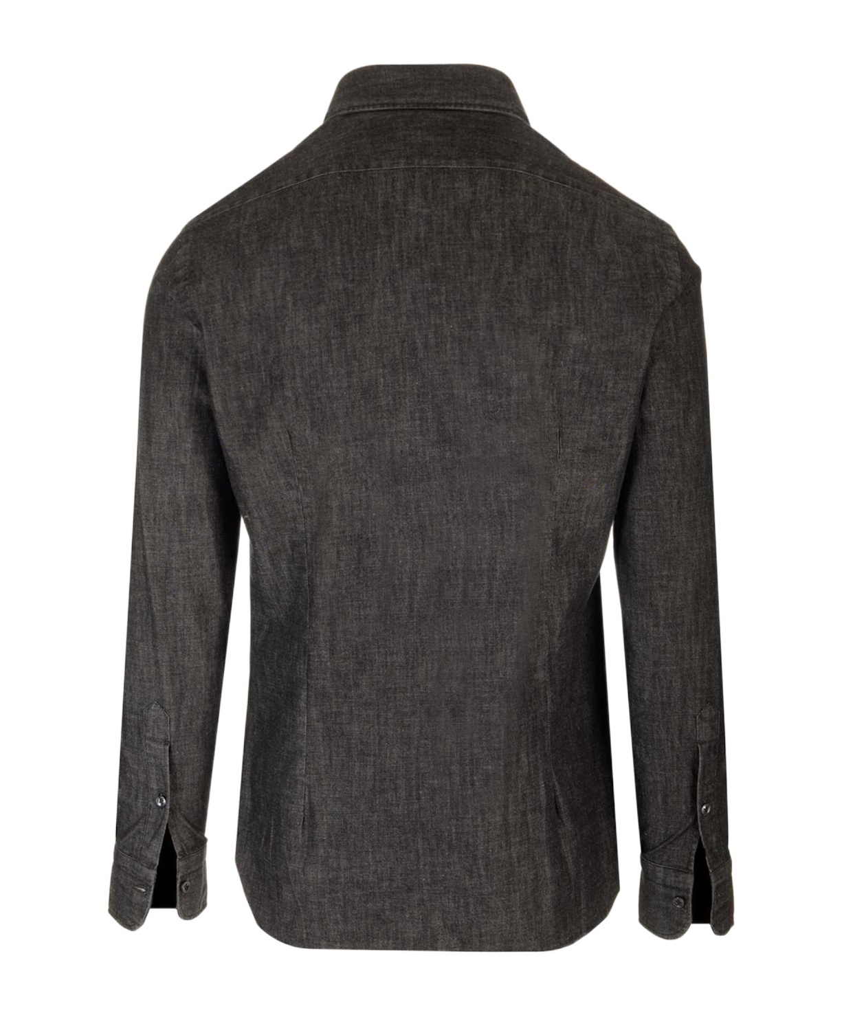 Barba Napoli Dandy Life Denim Shirt In Black