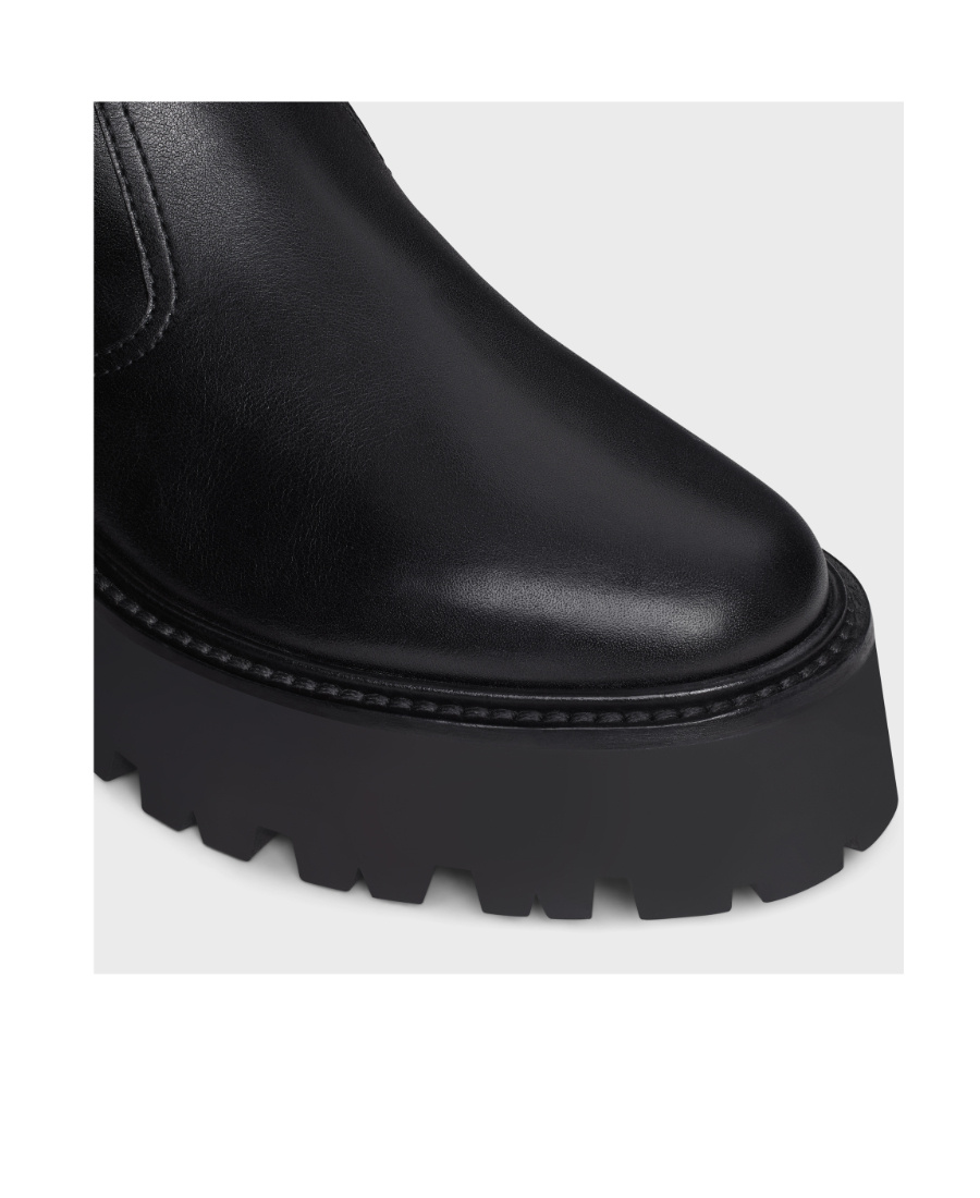 Celine Triomphe Large Zipper Boots In Black